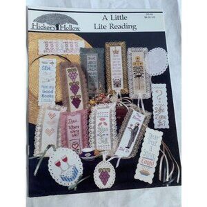 Hickory Hollow A Little Lite Reading Cross Stitch Pattern Book DS-85 Lace Edge D